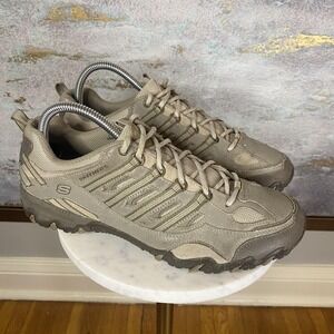 Skechers Shoes Womens Size 10 Beige Leather Hiking Trail Sneakers SN 46757